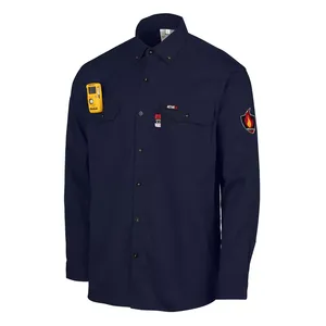 เสื้อเชิ้ตทำงานแขนยาวสะท้อนแสงผ้าฝ้าย100% ออกแบบได้ตามต้องการเสื้อเชิ้ตทำงานมีกระดุม - Product Image 2