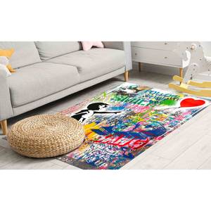 Alfombra con Estampado de Chica de Banksy Inspirada en el Graffiti: Decoración Interior de Arte Moderno, Alfombra Suave No Tejida - Product Image 3