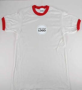 Ringer logotipo personalizado algodón poliéster camiseta al por mayor Ringer logotipo personalizado algodón poliéster camiseta venta - Product Image 2