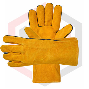 Gants de travail en cuir de vachette de 14 pouces d'excellente qualité Gants de sécurité résistants aux coupures Tig Welding - Product Image 5