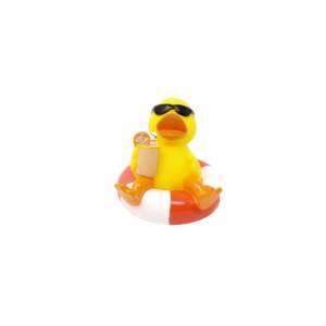 เป็ดยางฤดูร้อนพร้อมห่วงยางสำหรับว่ายน้ำ ของตกแต่งบ้านที่แปลกใหม่และสร้างสรรค์ - Product Image 1