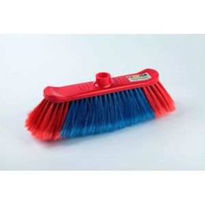 Durable Plastic Floor <b>Broom</b> with Long <b>Handle</b> and Angled Soft Bristles for Home Outdoor & Patio Cleaning - Product Image 2