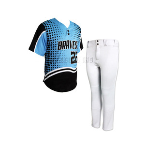 ชุดเครื่องแบบเบสบอลสำหรับเยาวชนเสื้อซอฟต์บอลแบบมีกระดุม - Product Image 3