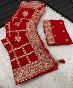 ผ้าส่าหรีดีไซเนอร์สำหรับผู้หญิงที่มีงานบานาราสิหนักและงานแต่งงานสุดพิเศษมองหาสำหรับงานแต่งพิเศษ - Product Image 6