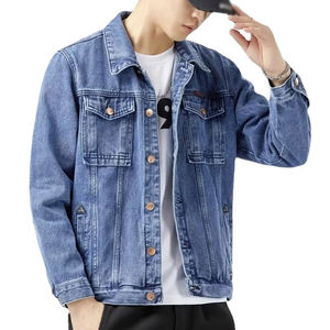 WAKIN WEAR Men's Casual Denim Jacket High Quality Breathable <b>Soft</b> Touch Fabric Best Selling for Outdoor Activities in Autumn - Product Image 5