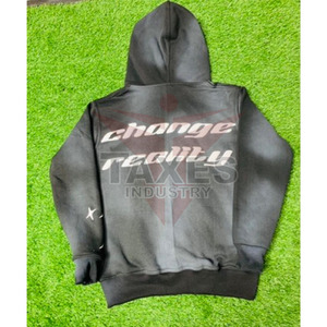 Sudadera con Capucha para Hombre, Diseño Moderno, Estilo Desteñido, 100% Algodón, Felpa Cómoda, Talla Grande, Estampado - Product Image 2