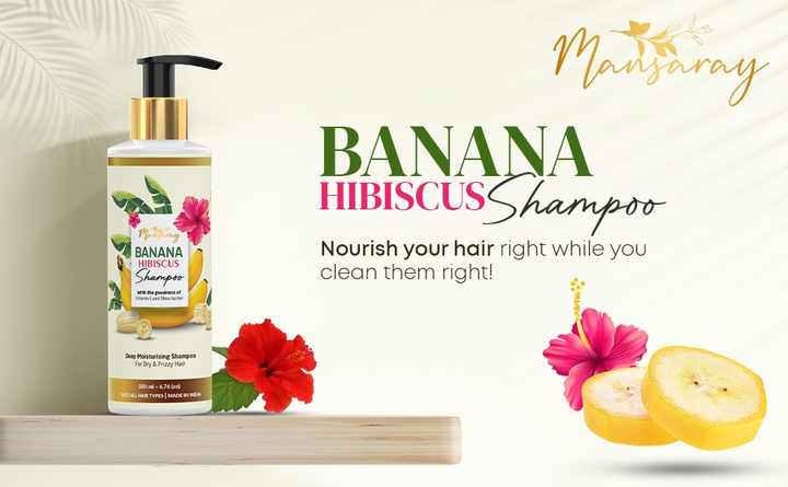 Premium Quality Hair Growth Shampoo Hibiscus Banana Oil for All Hair Types Anti-Dandruff Refreshing for Curly Damaged Hair