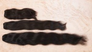 Exclusivo Natural marrón crudo virgen indio Remy templo sedoso hecho a mano extensión solo dibujado recto preunido máquina trama - Product Image 2