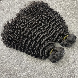 Extensions de cheveux humains bruts non transformés vierges bouclés profonds Toutes les textures, taille et couleur de l'usine du Vietnam - Product Image 2
