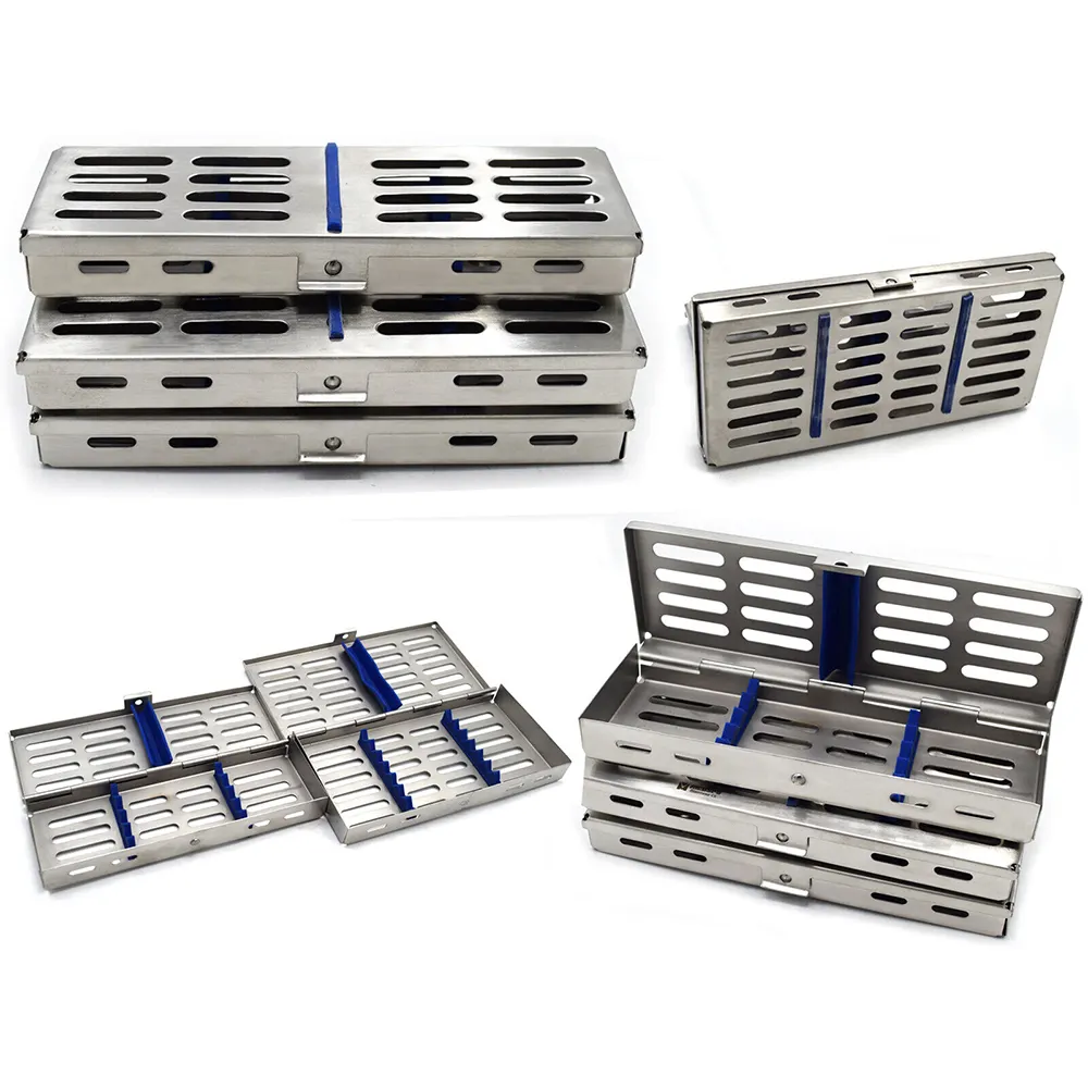 Aletleri paslanmaz çelik CE ISO onaylı diş otoklav sterilizasyon kaset raf kutu tepsisi