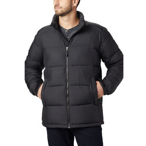 Veste matelassée à capuche longue personnalisée avec logo brodé, col montant, coupe-vent, chaude pour l'hiver, fermeture éclair, pour hommes - Product Image 3