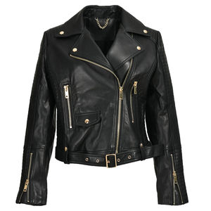 Customized Breathable Waterproof Eco-Friendly <b>Genuine</b> Leather Jacket for Women's-High Quality Athletic Fashion Wear - Product Image 4