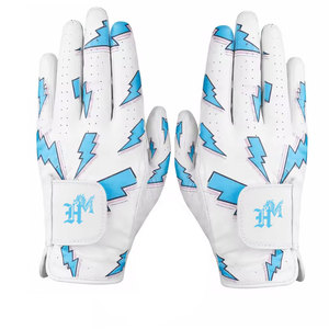 Gants de golf respirants toutes saisons personnalisables en cuir véritable de qualité supérieure, fermeture auto-agrippante unisexe, ajustement flexible pour les mains, sport - Product Image 1