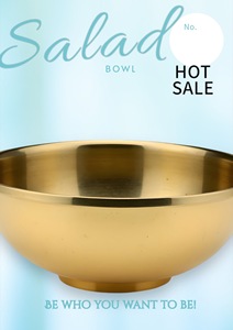 Haute qualité coréen rond doré en acier inoxydable saladier cuisine Restaurant métal fruits légumes outils - Product Image 6