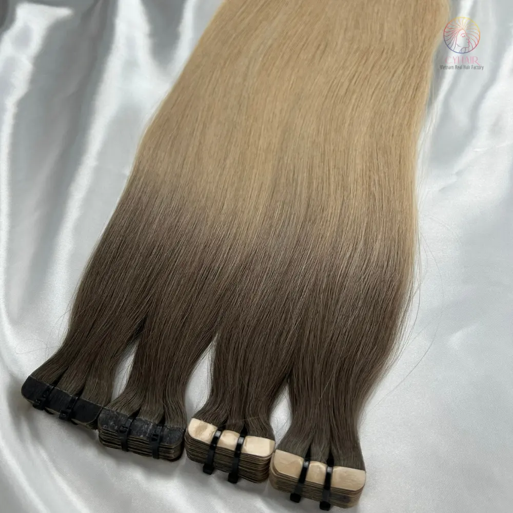 Nouveau produit Arctique Blonde Couleur Vietnamien Vierge Cheveux Extension Tissu Normal Bande Dans Les Extensions De Cheveux Humains 30 Pouces 75 Cm