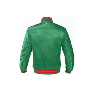 Chaqueta universitaria de satén ligera, chaqueta de béisbol Bomber personalizada OEM, ropa de abrigo Unisex para ropa de calle de moda, estilo universitario - Product Image 5