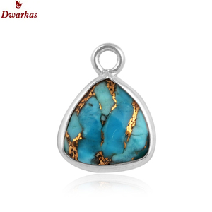 Charmes classiques en argent sterling 925 avec pierre précieuse amazonite, accessoires pour bracelet, pendentif, collier, en stock - Product Image 6