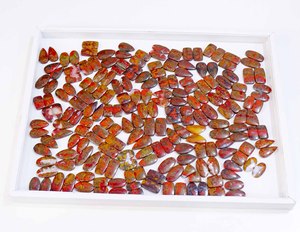 Pareja de ágata de costura marroquí natural, cabujón, piedras preciosas sueltas disponibles, mezcla de formas y tamaños, piedras preciosas sueltas naturales para la fabricación de joyas - Product Image 4