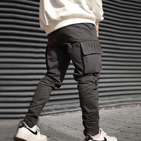 Pantalon cargo décontracté gris pour hommes et femmes, 6 poches, confortable, en toile infroissable, coton teint uni, design personnalisé