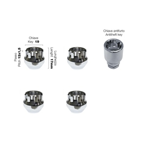 4 tuercas antirrobo ch.19 12x1.5 l.17mm - Product Image 1