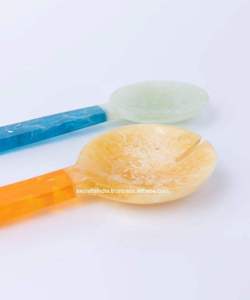 Juego de servidor de ensalada de resina ecológica hecho a mano, elegante cuchara, tenedor, Apto para lavavajillas, vajilla duradera para el hogar, comedor, Hotel - Product Image 1