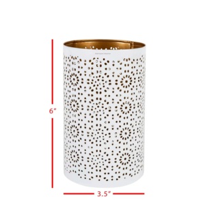 Bougeoir votif de lavage blanc support votif de concepteur en métal de forme ronde pour la décoration de salon de maison et d'intérieur - Product Image 6