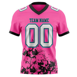 Camiseta de práctica de fútbol americano al por mayor con nombre de equipo y camiseta de malla de fútbol transpirable cosida con número - Product Image 1