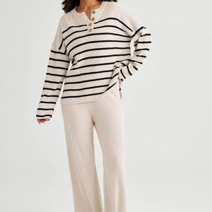 Spandex Poliéster vintage lavado liso Fabricantes al aire libre esencial Pullover básicos Fleece algodón mezclado conjunto de 2 piezas mujeres - Product Image 2