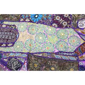 Tapisserie murale brodée de style bohème indien, motif mandala violet, tissu pour décoration murale intérieure et extérieure, Noël, Halloween - Product Image 3