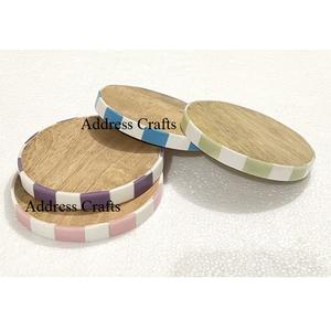 New Design <b>Non</b> <b>Slip</b> Wood Resin 4-Piece Eco-Friendly Durable Heat Resistant Coasters Drinks Tabletop <b>Kitchen</b> <b>Mats</b> Pads - Product Image 1