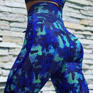 Pantalones de Yoga sin costuras de cintura alta con logotipo personalizado para mujer, mallas desteñidas para glúteos con función elástica para ejercicio deportivo en el gimnasio - Product Image 2