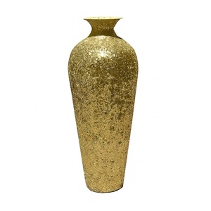 Pot de Vase de fleur de décoration de Table pour la maison, le bureau et l'hôtel à bas prix pour la vente Pot de fleur en métal couleur argent Design en relief - Product Image 3