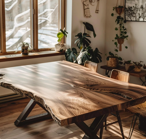 Table à manger carrée moderne en bois massif faite à la main, mobilier écologique pour la décoration de la maison de campagne - Product Image 3