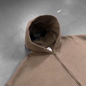 100 por ciento de algodón con cremallera completa Sudadera con capucha gruesa con hombros descubiertos Boxy Cropped Hoodie para hombres - Product Image 6