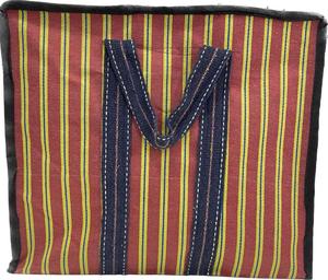 Bolsas de compras grandes de polipropileno reciclado, respetuosas con el medio ambiente, patrón de rayas sostenible, fabricadas en India, suministro a granel - Product Image 2