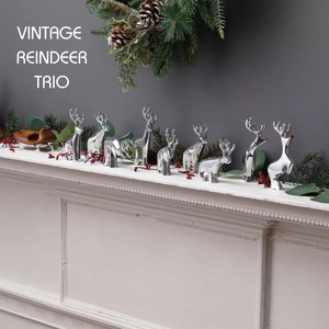 Renne argent couleur nickelé maison décorative Table objet Accent à la main Artware Design artistique décor à la maison ensemble de 3 - Product Image 4