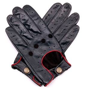 ถุงมือขับรถหนังแท้สีดำสีแดงถุงมือหนังแท้สำหรับทุกเพศถุงมือ2025จากปากีสถาน - Product Image 1