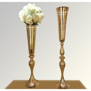 Look classique lieu de mariage décoration or métal fleur Vase Table de mariage pièce maîtresse décoration Vases à fleurs - Product Image 3