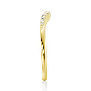 18K Gold Wedding Band with Round Cut Moissanite Diamond Elegant 18K Gold <b>Ring</b> - Product Image 3