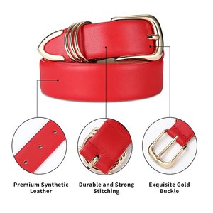 Cinturones de Cuero Genuino para Hombre, Hebilla Cuadrada de Cobre Vintage, Estilo Formal, Casual y de Negocios, Suministro OEM, Diseño Sólido - Product Image 3