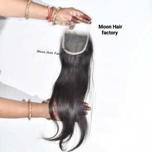 Extensions de cheveux humains naturels non traités de la plus haute qualité, closure HD lisse, disponibles à la vente en ligne à prix de gros d'usine - Product Image 6