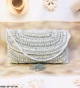 Pochette de créateur faite à la main pour femmes, nouveauté, mode, soirée nuptiale, mariage avec perles de pierre - Product Image 4