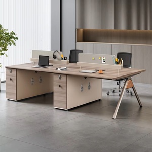 urban Style Staff <b>Desk</b> Chair Extendable Office Partition Tables Wooden Panel Office Furniture <b>Sets</b> Commercial Use Workstation C - Product Image 1
