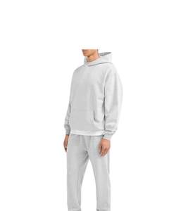 Sweat-shirt à capuche surdimensionné pour homme 100% coton, confortable, à épaules tombantes, dans des couleurs vierges pour la saison d'automne - Product Image 4