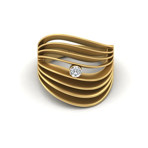 Elegante anillo de oro personalizado Nuevo diseño de oro sólido Joyería fina con diamantes blancos reales Estilo romántico para regalos de aniversario - Product Image 5