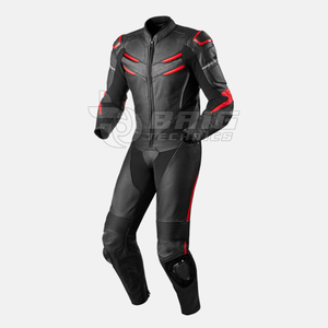 Combinaison de moto en cuir imperméable de qualité supérieure avec rembourrage de protection, design durable, élégante, conduite sécurisée toutes saisons - Product Image 6