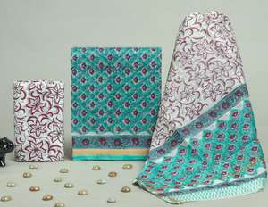 Tissu de Robe en Coton Biologique 100% Premium, Imprimé, Poids Moyen, Non Cousu, Motif Floral, pour Tenue Ethnique d'Été, Vente en Gros - Product Image 3