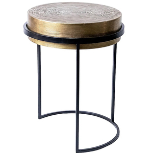 โต๊ะกาแฟโต๊ะชาเฟอร์นิเจอร์ทันสมัยโต๊ะกลางโต๊ะพร้อมกรอบโลหะสีทอง - Product Image 1