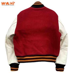 Fabricant OEM, veste universitaire en laine personnalisée pour collège avec broderie en chenille de haute qualité pour hommes, bombardier de baseball d'hiver sur pied - Product Image 5