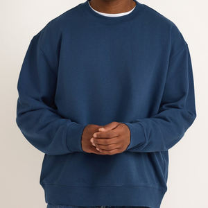 Basics Fit Crewneck pour hommes sweat à manches longues hommes pull français éponge coton mélangé sweats Sustaianble hommes vêtements - Product Image 3